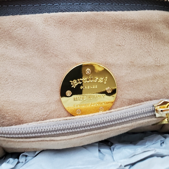 Pratesi Womens Italian Leather Volterra King Croco Crossbody Clutchbag DarkGray - Picture 10 of 13